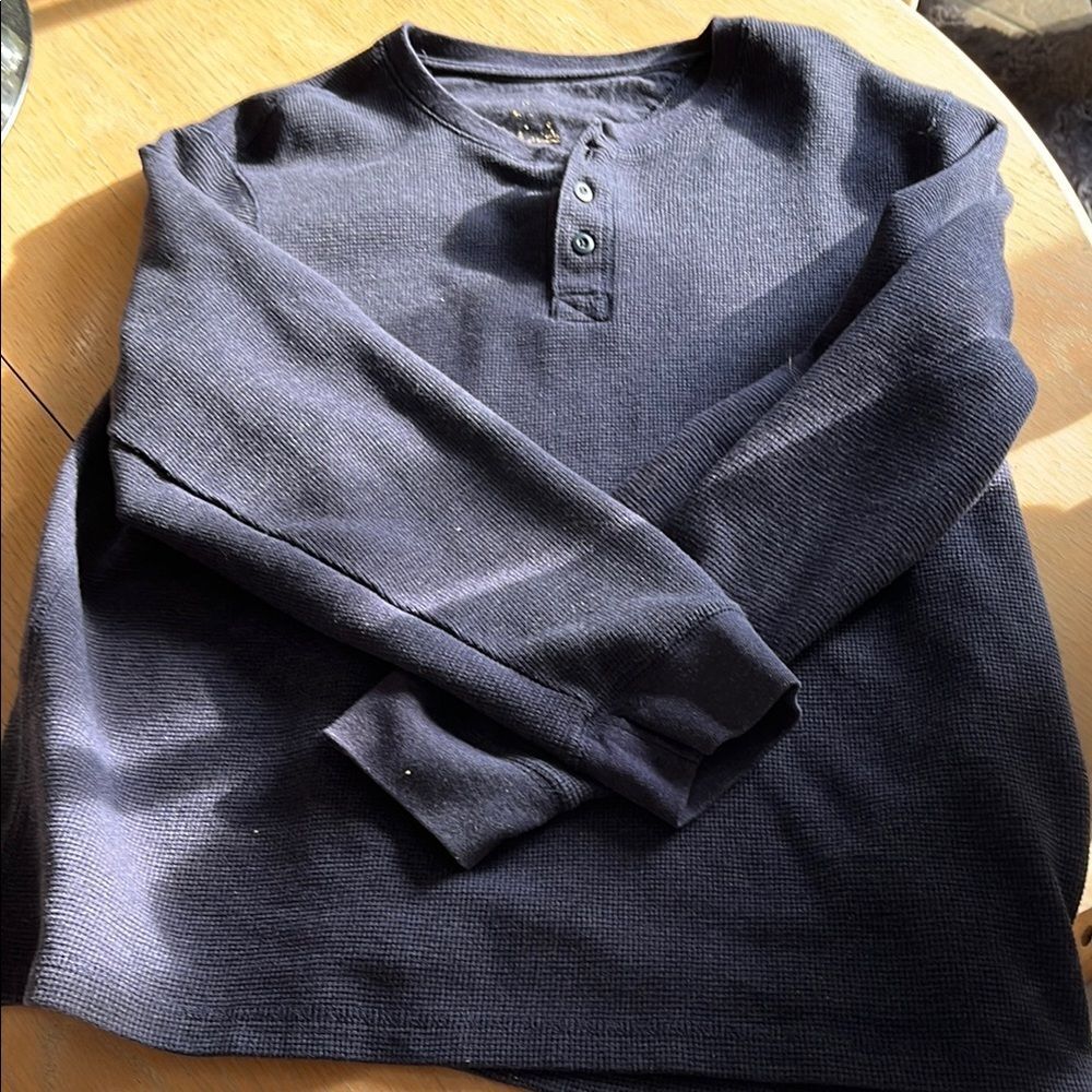 Navy Long Sleeve Henley Shirt